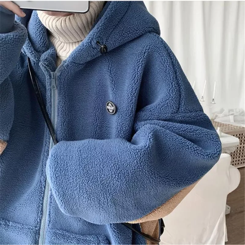 Men Warm Coats Polar Fleece Autumn Winter New Arrival Loose Hoodies Male Streetwear Hip Hop Hooded Tops Abrigos De Hombre