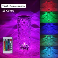 crystal rose led desk lamp projector 316 color touch romantic diamond atmosphere light usb home bar bedroom living room decorat