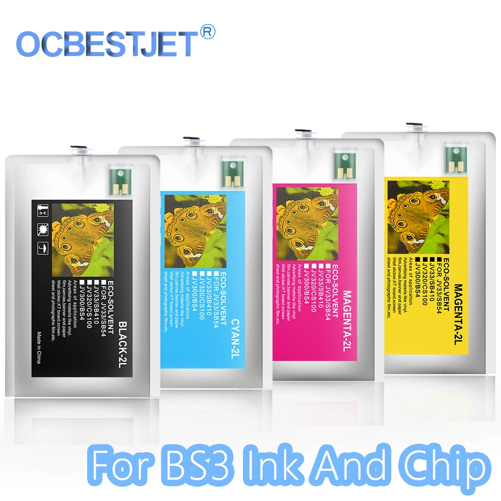 

BS3 Eco-Solvent Ink Bag Kit For Mimaki JV33-130-BS JV33-160-BS JV33-261-BS CJV30-100BS CJV30-130BS CJV30-161BS Printer