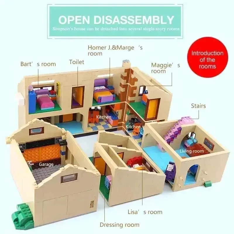 2580 шт. The Simp House совместимые строительные блоки кирпичи образовательная игрушка