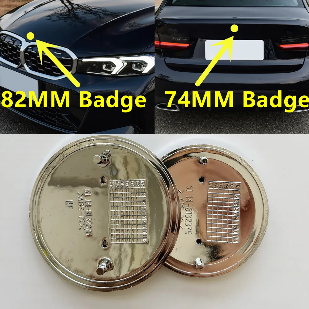 

1PC Car Emblem Badge Hood Front Rear Trunk Logo 82mm 74mm For E46 E39 E38 E90 E60 F10 F90 Z4 X1 X3 X4 X5 X6 Accessorie