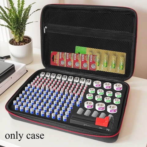 Чехол-органайзер для батарей, контейнер-держатель для хранения батарей. Коробка для организации гаража для лития AA AAA 9 В C D (только сумка)