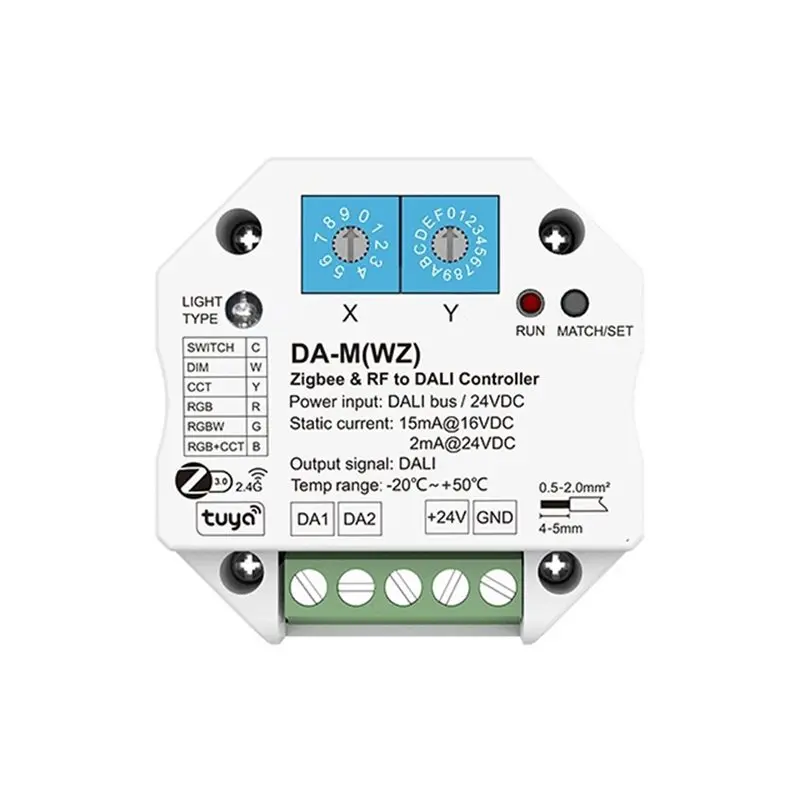 Фото 6 в 1 Zigbee&RF в DALI конвертер DA-M(WZ) с поддержкой Tuya APP Cloud / HUE / питанием от шины DALI или 24В для управления RGB+CCT RGBW-Y41A №2