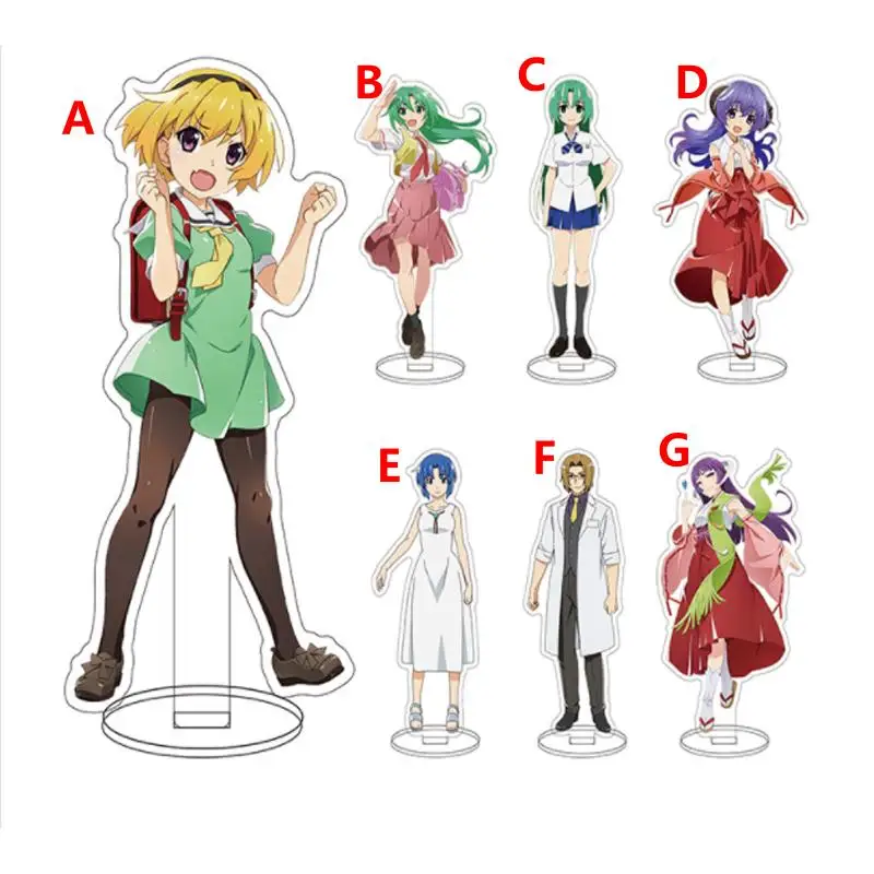 

Anime Stand Higurashi When They Cry Sonozaki Mion Houjou Satoko Acrylic Figure Display desktop decoration 16cm