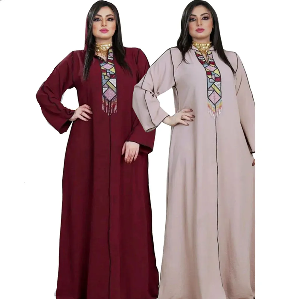 ICCLEK Summer Diamond Eid Dresses For Women Muslim Abaya Caftan Marocain Femme Abaya For Women Dubai 2023