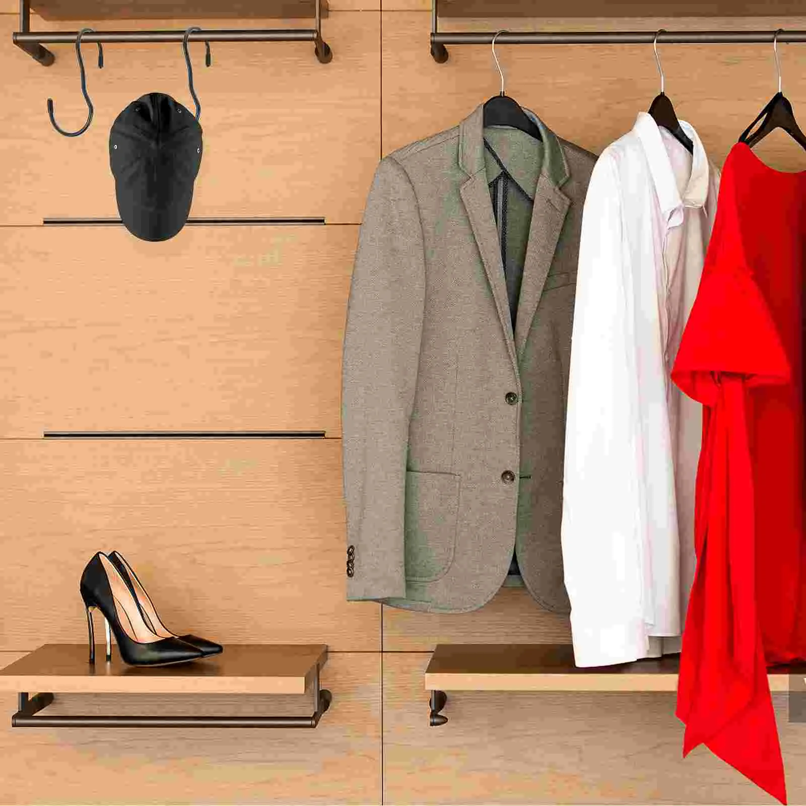 Крючки для вешалки в форме родов для сумок на вешалке в шкафу, на крюке для сумок, висящих на вешалке в форме крюка, на вешалке для посуды, двойной для кухонных сумок.