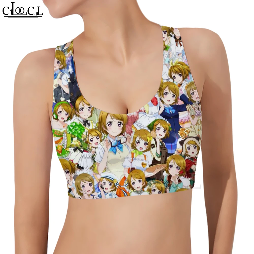 

CLOOCL Women Casual Sports Vest Anime Love Live Print Print 3D Pattern Tank Top Female Fashion Yoga Fitness Bra