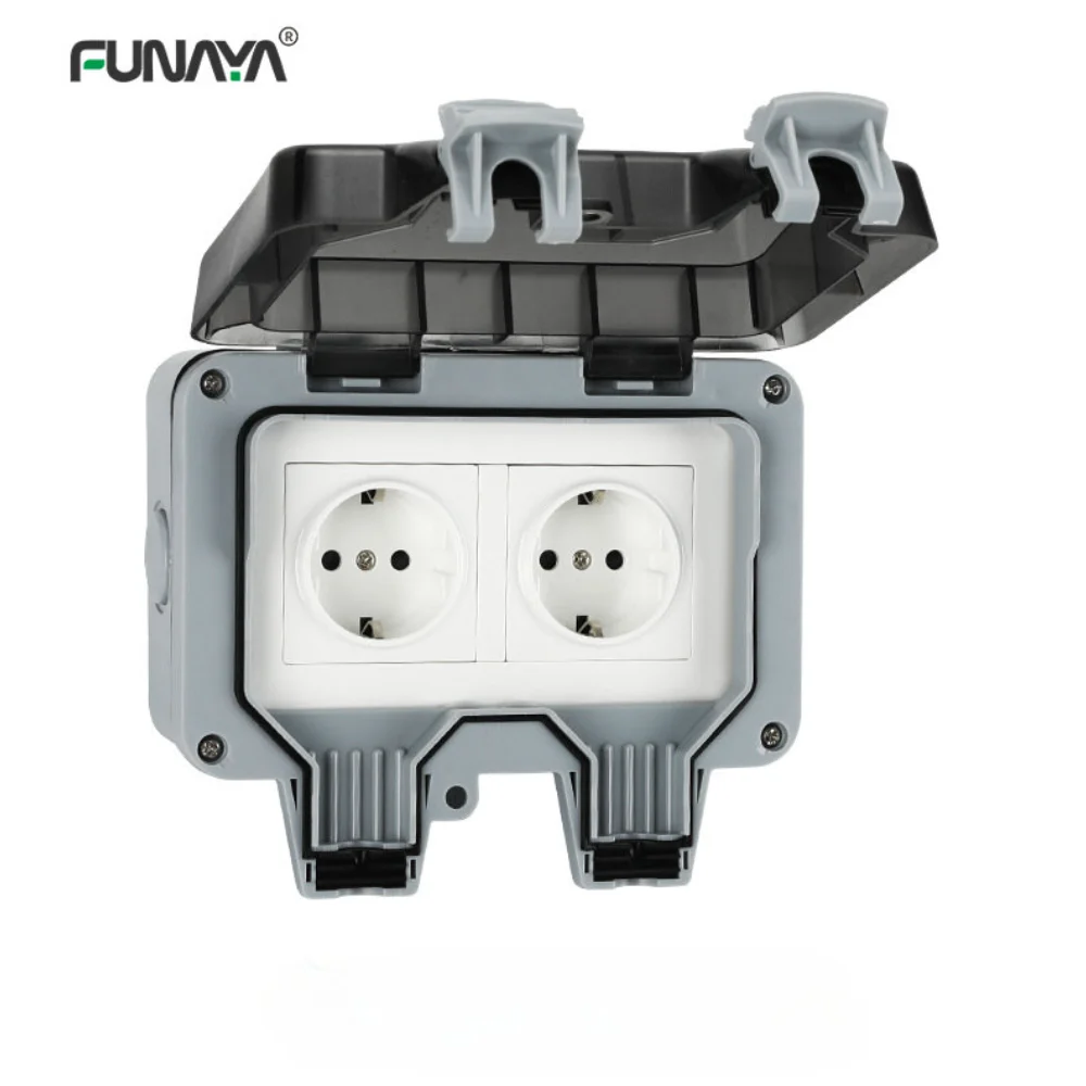 Outdoor Wall Waterproof Sockets Outlet Korea US EU Plug Elec