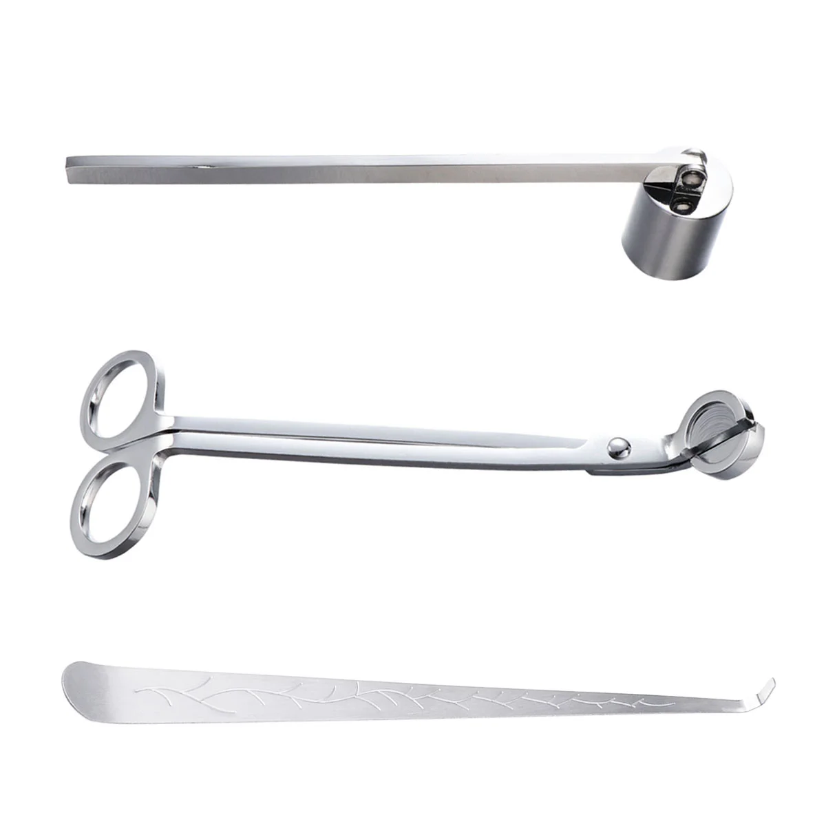 

Wick Snuffer Trimmer Stainless Steel Dipper Set Accessory Extinguisher Scissor Flame Handle Kit Bell Tool Care Tools Cutting