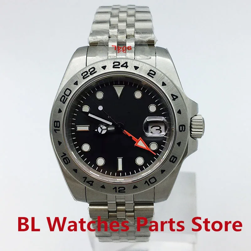 Мужские автоматические часы BLIGER NH34A(GMT) DG3804(GMT) с серебристым циферблатом 40 мм/43 мм