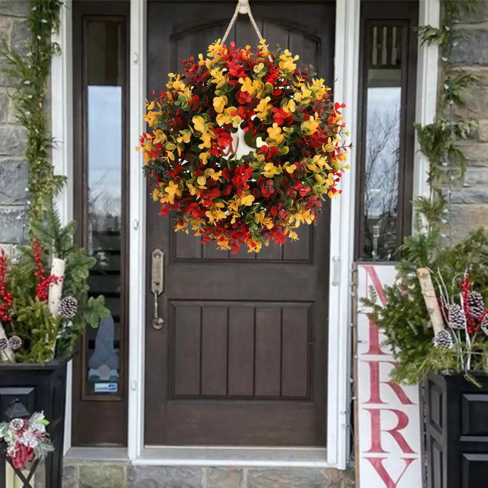 

Christmas Wreath Fade-resistant Lifelike Plastic Front Door Garland For Wedding Party Home Decoration