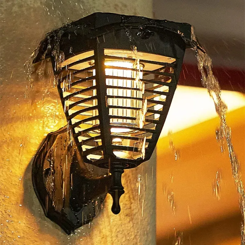 Солнечная светодиодная настенная лампа наружная газонная от комаров домашняя