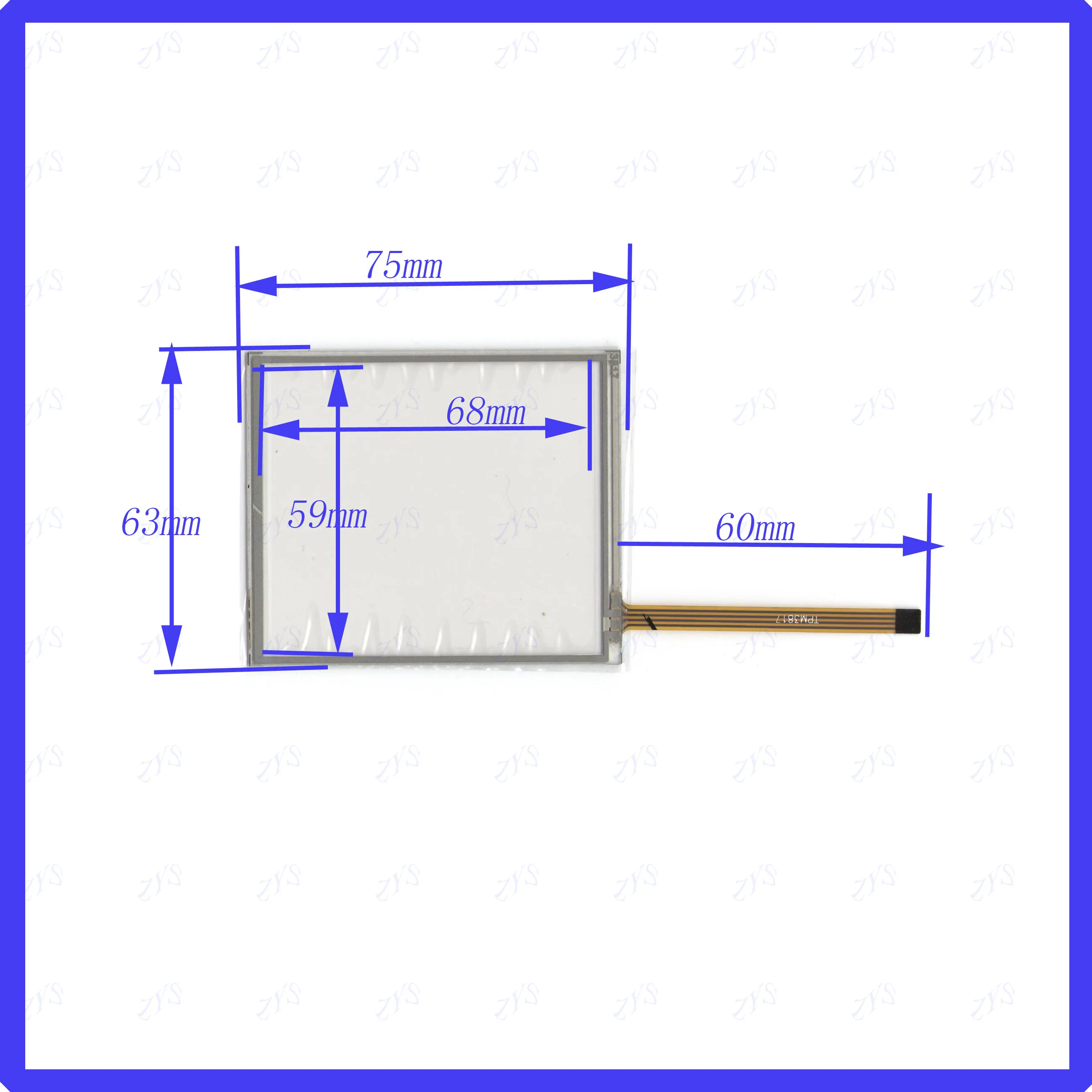 5PCS/LOT wholesale 3817  75*63  this is compatible 75*63mm  4lines resistance screen for car  DVD redio