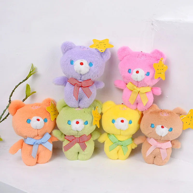 

1 Pcs Cartoon Cute Multi-color Bear Plush Toy Keychain Dumb Soft Pendant Students Bag Accessories Birthday Christmas Gift
