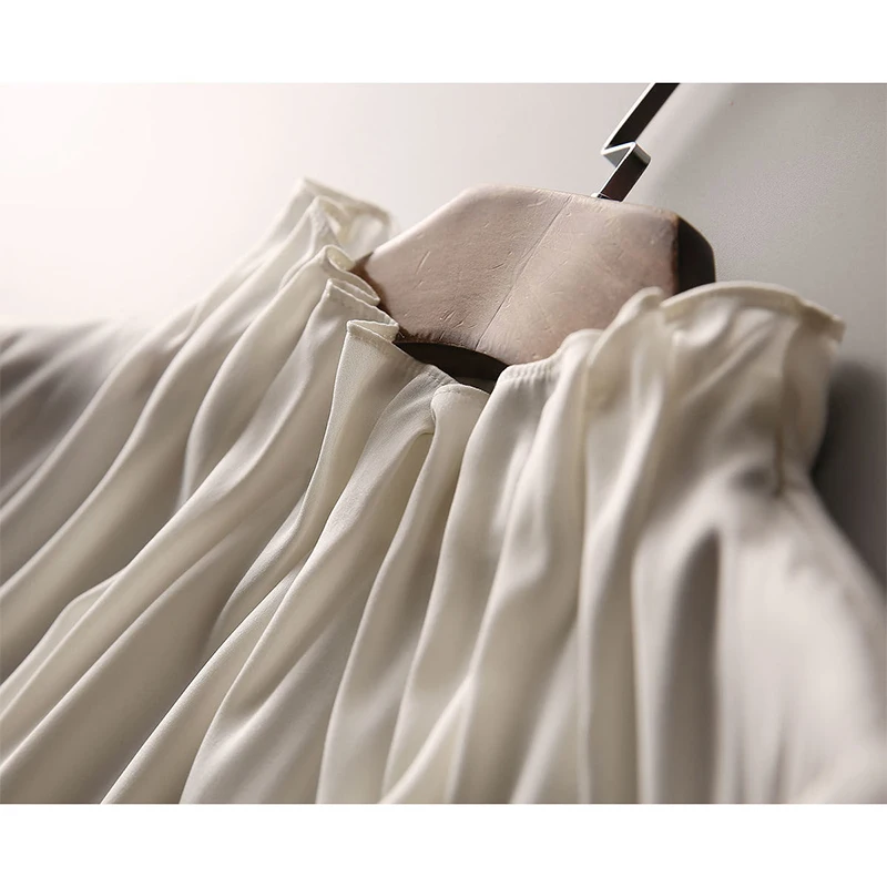 Женский ажурный пуловер с рюшами Элегантная модная блузка вышивкой и длинным