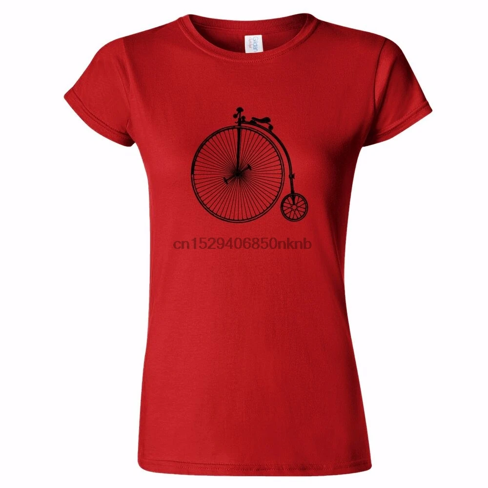 Женская футболка с силуэтом PENNY FARTHING античный велосипед велосипедный