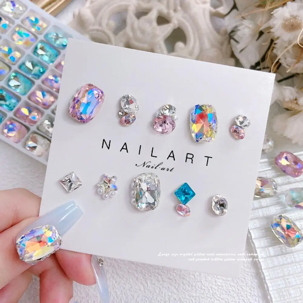 Подвески для ногтей блестящие 3d из искусственного кристалла декора товары