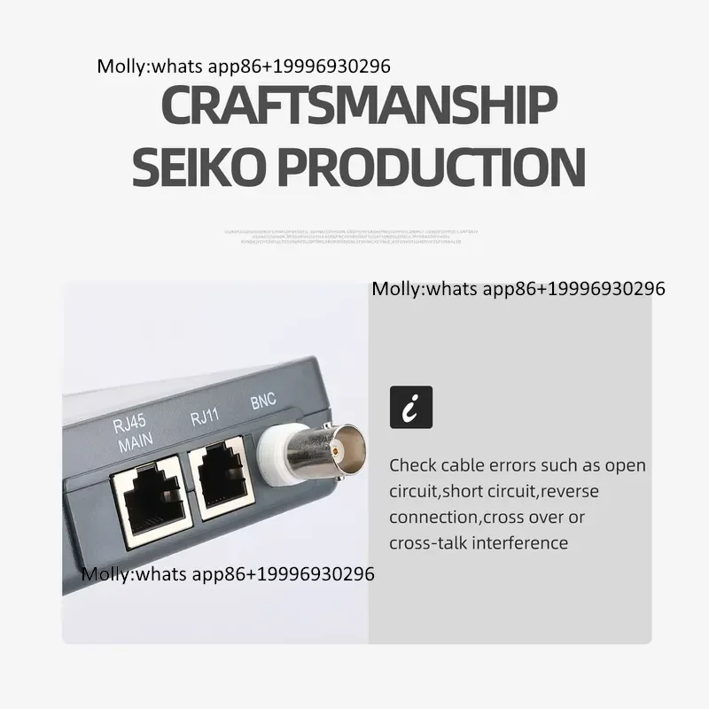 Фото Многофункциональный тестер сетевых кабелей NF-8601W (RJ45, RJ11, BNC, POE, PING) с функцией проверки перекрестных помех и трассировщиком проводки №4