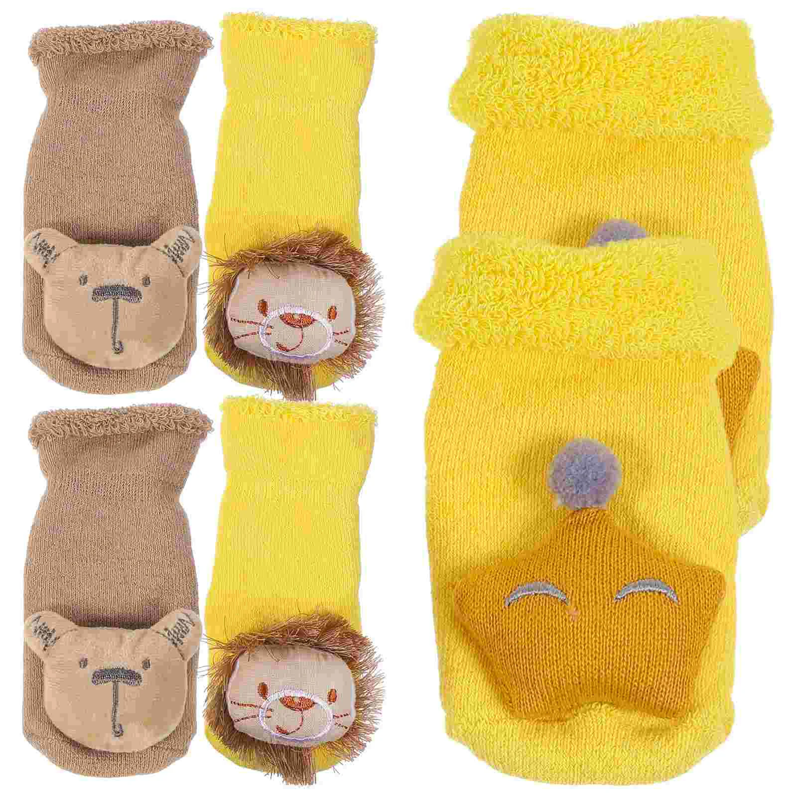 

3 Pairs Baby Floor Socks Kids Non Skid Anti Slip Lovely Toddler Animal Cotton Combed Non-slip Slippers Newborn accessories