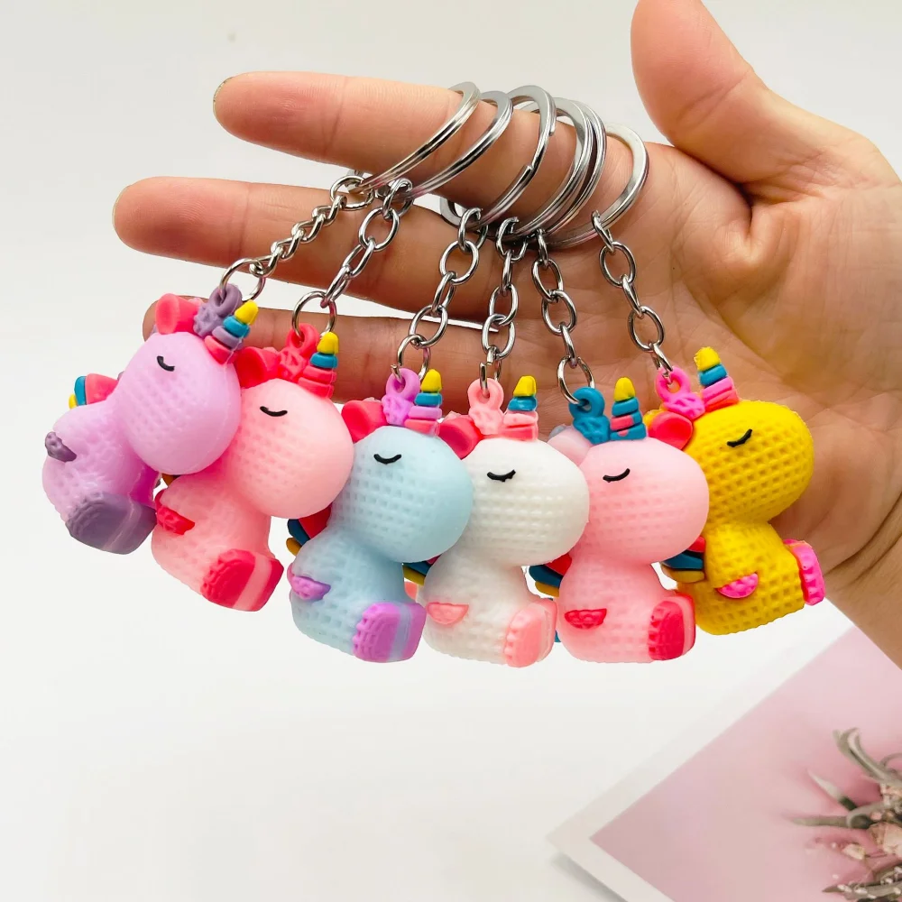 

Trendy Diy Cute Fairytale PVC Unicorn Keychain Multi-style Horse Key Rings Holder Alloy Key Chain For Woman Girls Gift Jewelry