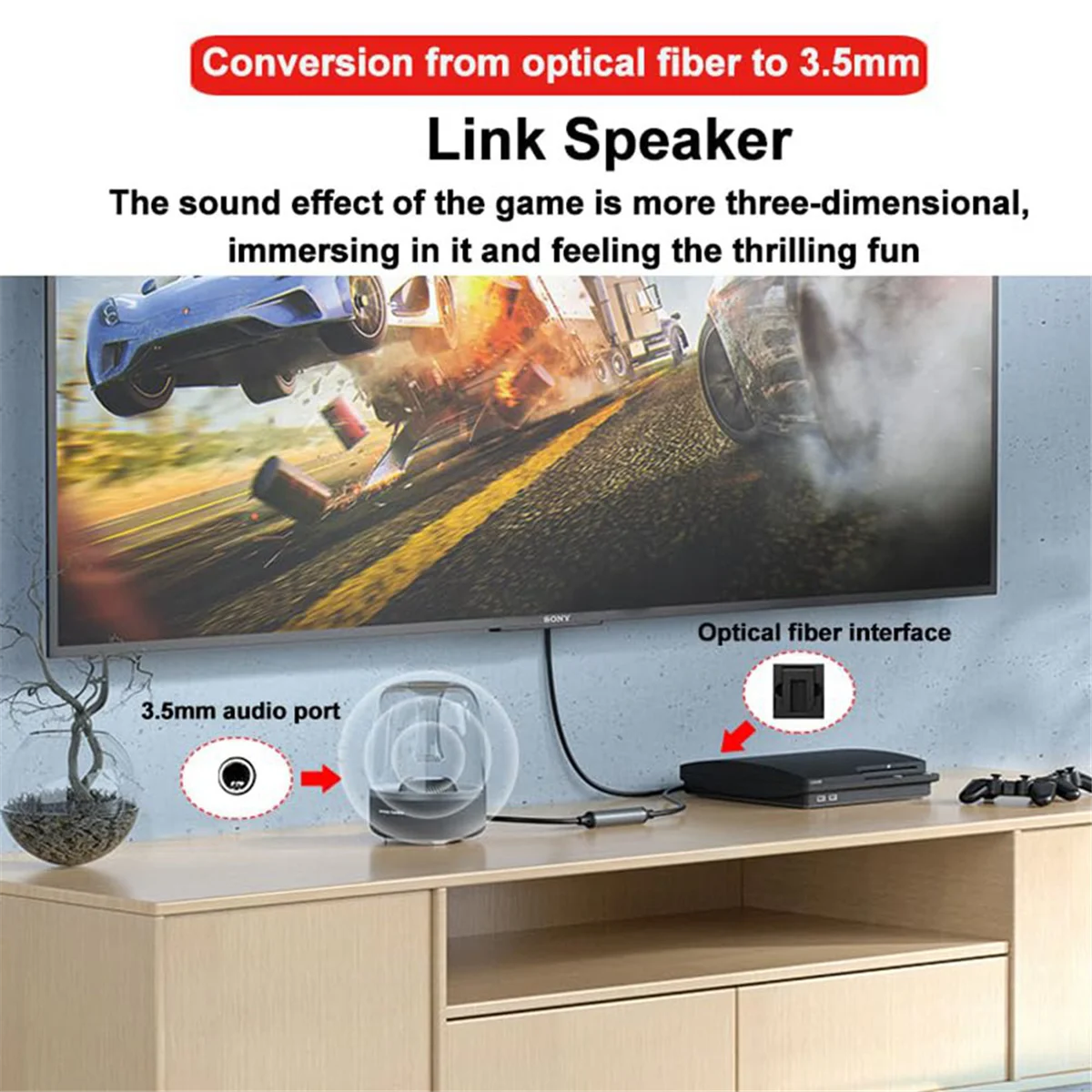 Кабель для преобразования цифро-аналогового аудио цифровой SPDIF/оптический и