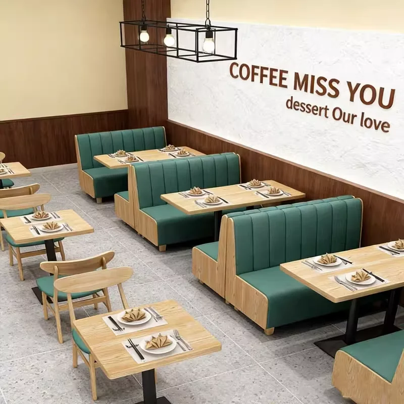 Фото Комплект мебели для столовой из массива дерева: диван-кровать, стол и стулья, современный дизайн, прочный пенополиуретан высокой плотности, для коммерческого использования №2