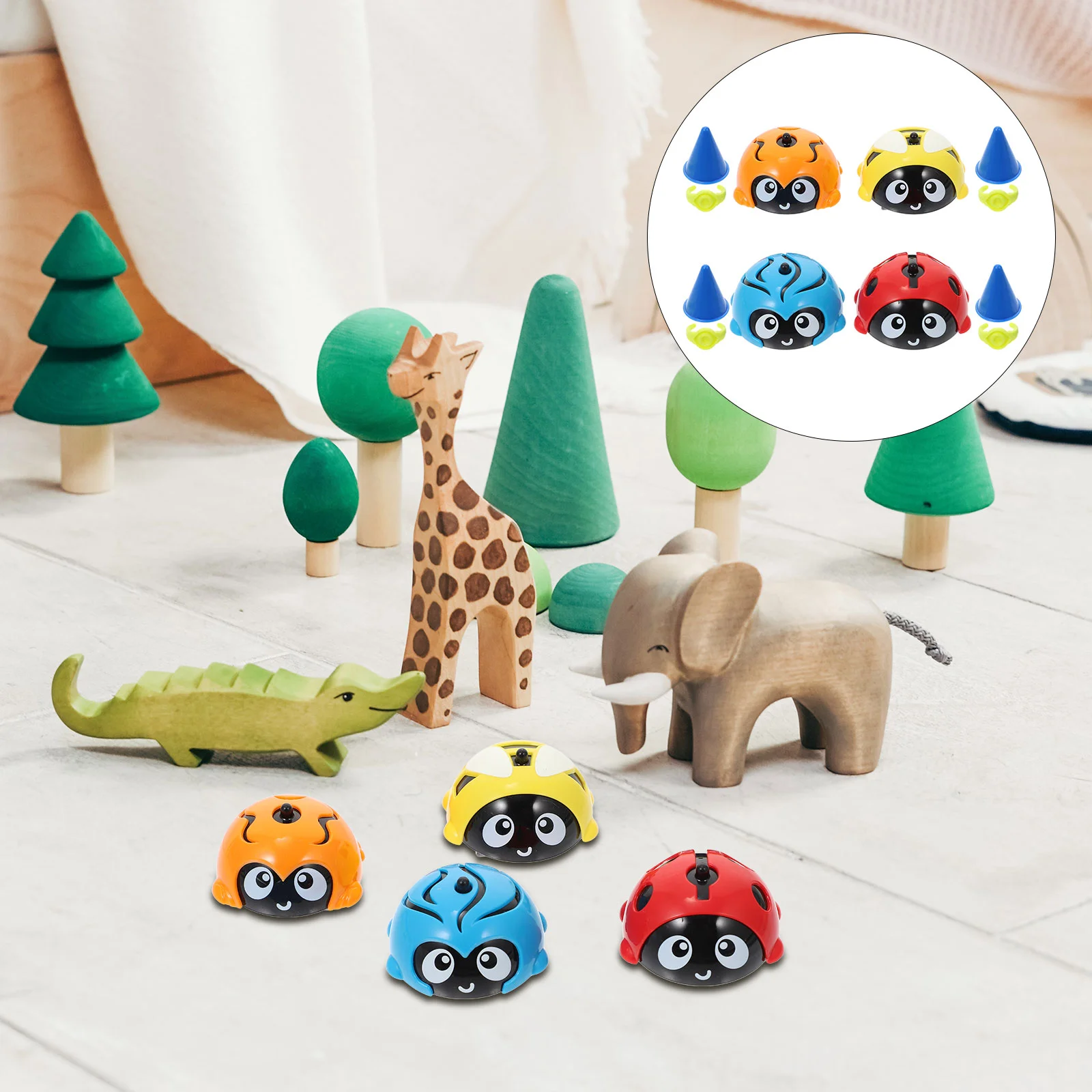 

4 Pcs Boys Outdoor Toys Car Child Tops Insect Interesting Gyro Shape Plastic Playthings