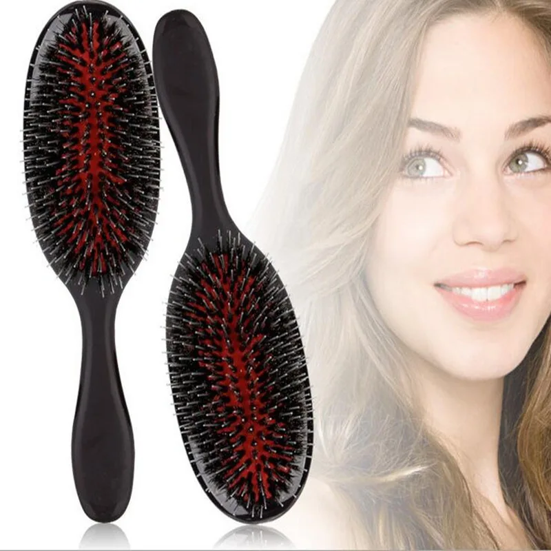 

1PC Oval Boar Bristle & Nylon Hair Comb Mini Anti-static Hair Scalp Massage Comb Hairbrush Salon Hair Care Brush Styling Tool