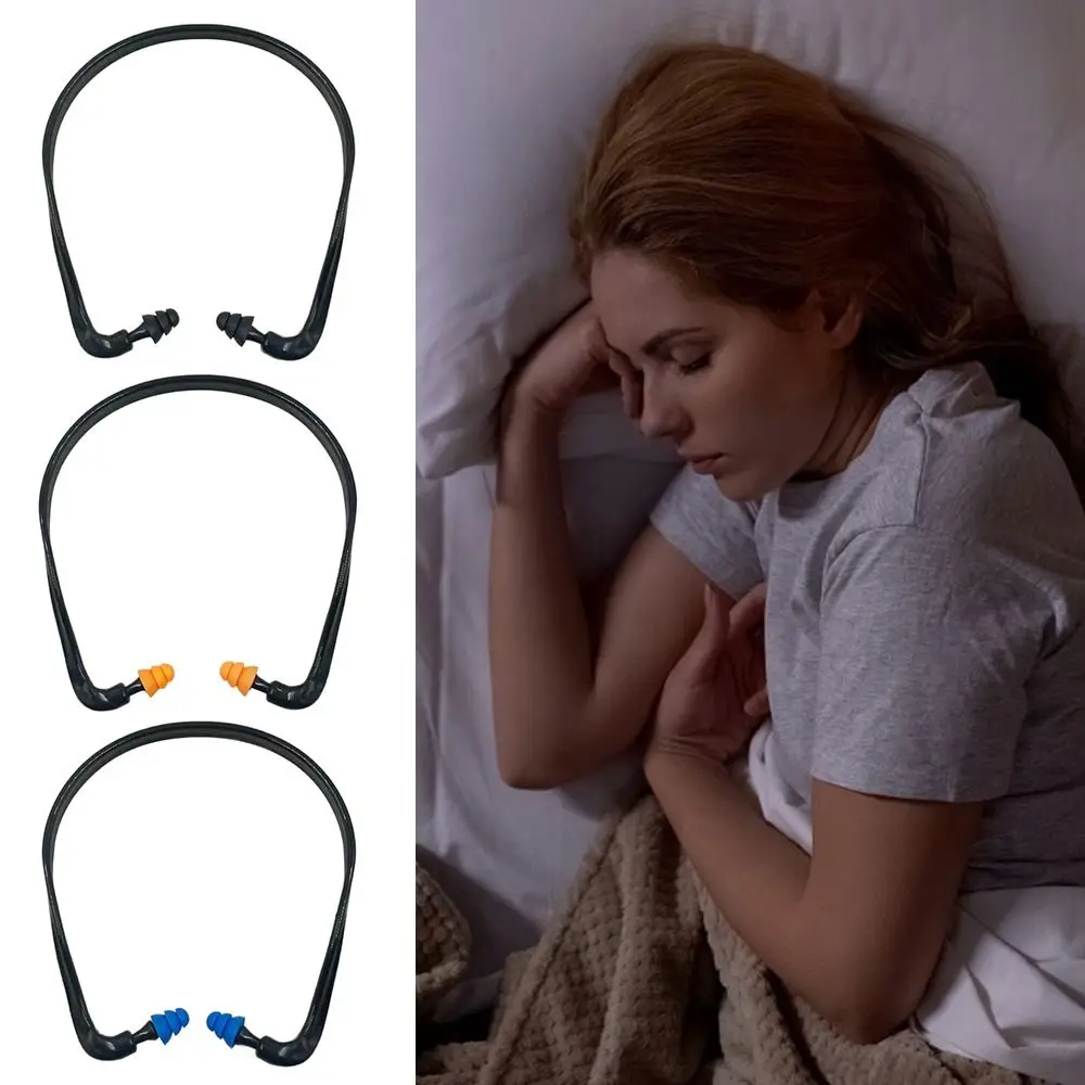 

Мягкие силиконовые затычки для ушей с креплением на голову, синие, черные, оранжевые затычки для ушей с защитой от шума, затычки для ушей для плавания и сна с шумоподавлением