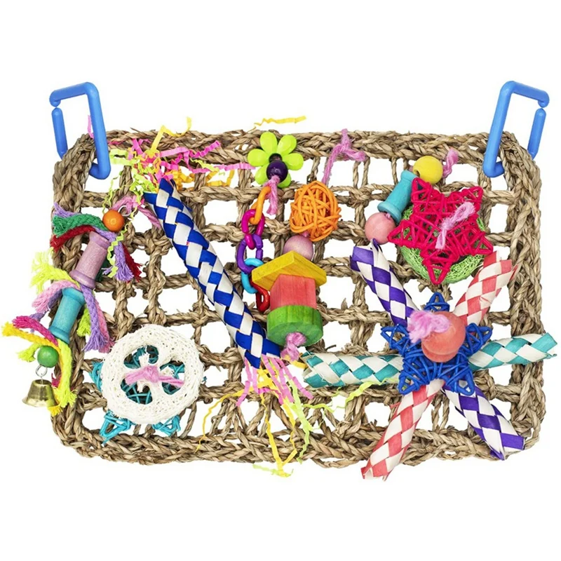 

Bird Toy Straw Gnawing Climbing Net Parrot Fun Gnawing Toy