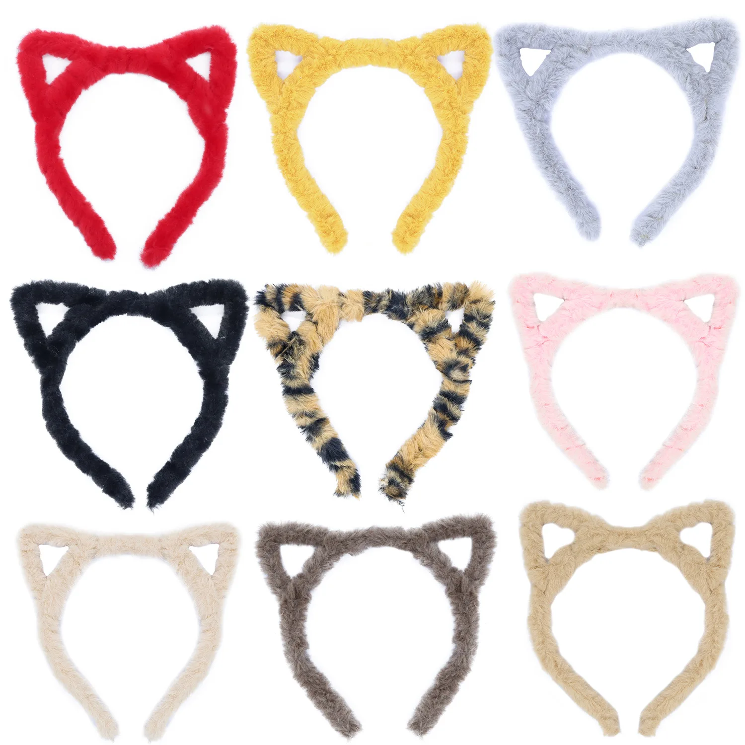 Kids Plush Cute Cat Ears Headband Hairband Hair Hoops for Party Costume Christmas Halloween Hair Accessories