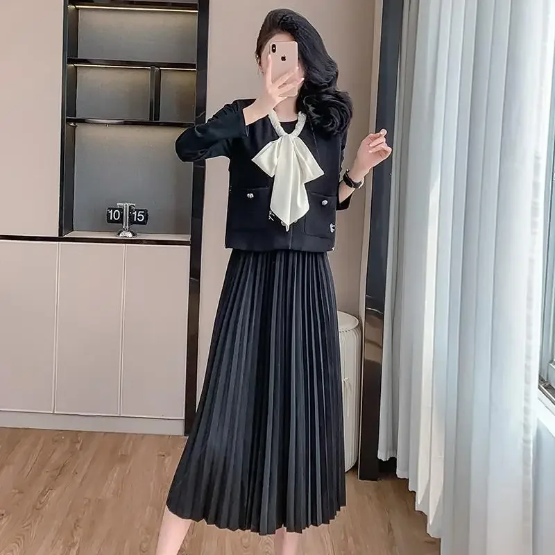 Элегантный модный стильный женский твидовый пиджак комплект из 2 предметов