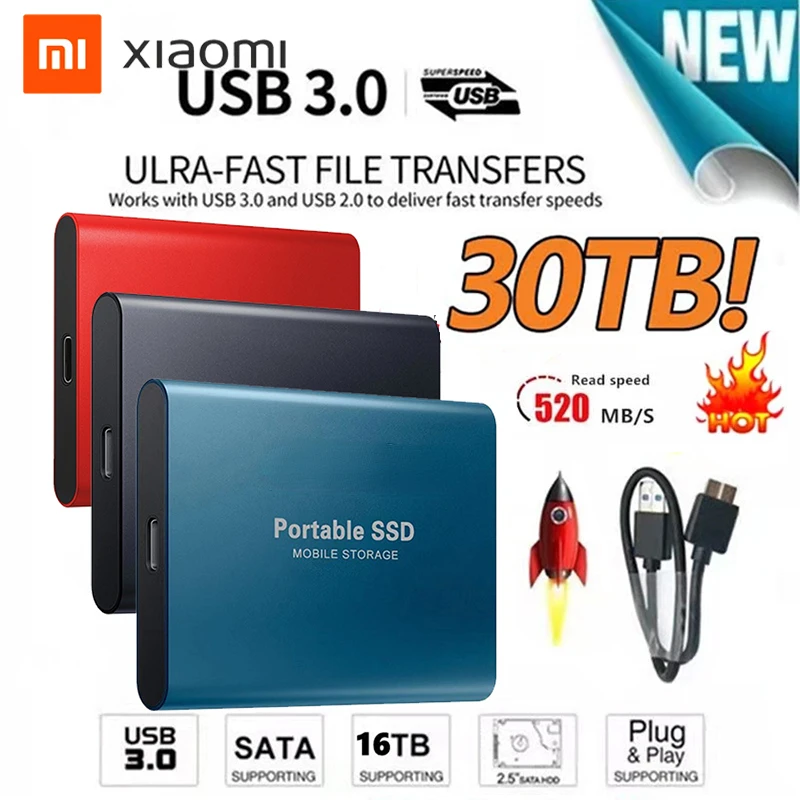 Оригинальный внешний жесткий диск Xiaomi SSD портативный 1 ТБ 500 Гб 4 8 для ноутбуков и