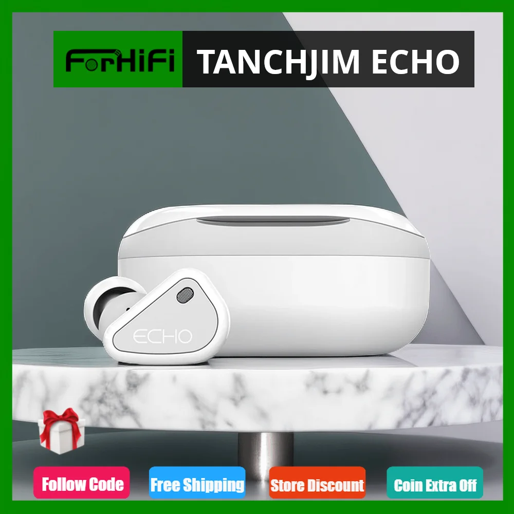 

TANCHJIM ECHO True Wireless Bluetooth 5.2 Earbuds Sport Headset with Charging Box APTX/AAS/SBS Earphone