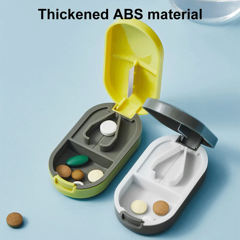 

Portable Medicine Cutter Creative Small Pill Box Dust-proof Large-capacity Medicine Box Storage Box for Women Man Easy to Take