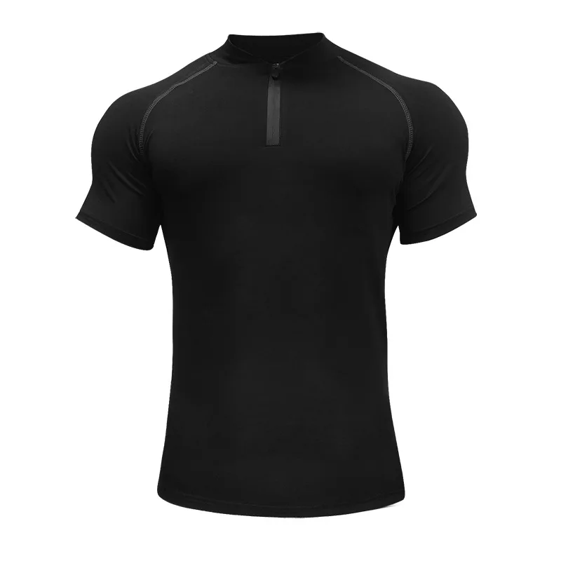 2022 Men's Fitness Shirt Summer Quick Drying Breathable Short Sleeve Shirt Men's Solid T-shirt