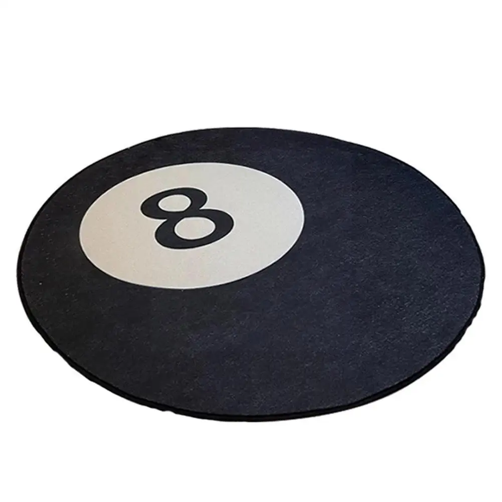 

Retro Black No. 8 Carpet Simulation Billiards 8 Ball Mat Floor Chair Round Kid Anti-slip Bathroom Decor Tufting Soft Mat Ru G4R6