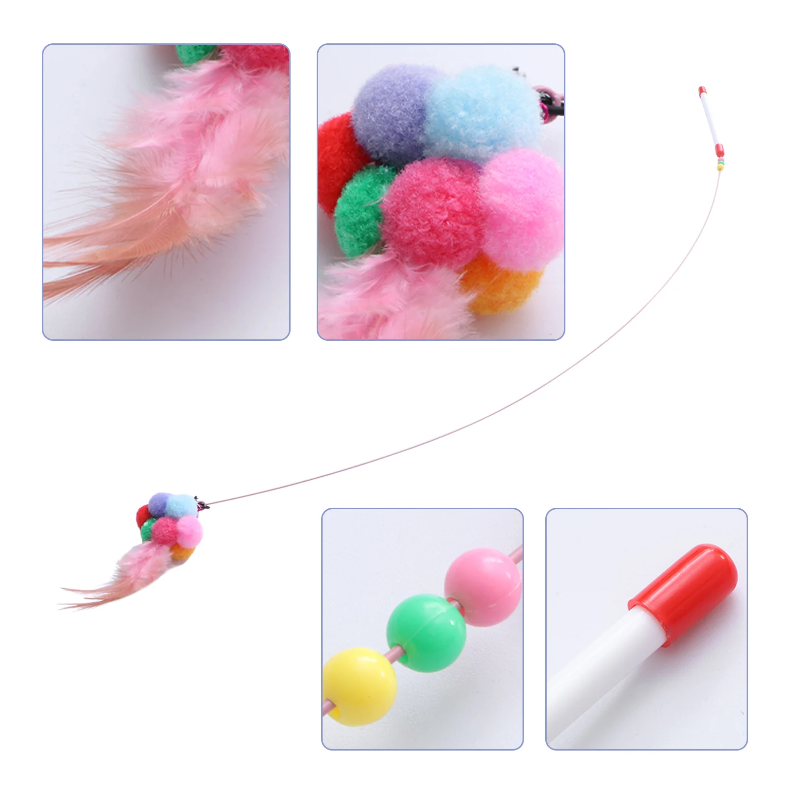 

1PC Training Interactive Creative Funny Bell Teaser Cat Toy Wand for Cats Kitten