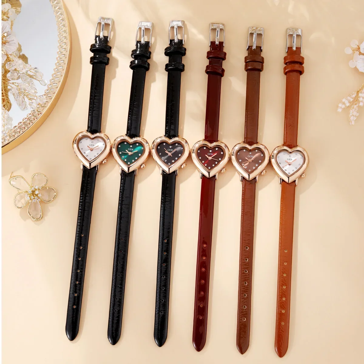 Элегантные модные женские маленькие часы в форме сердца для девочек креативные