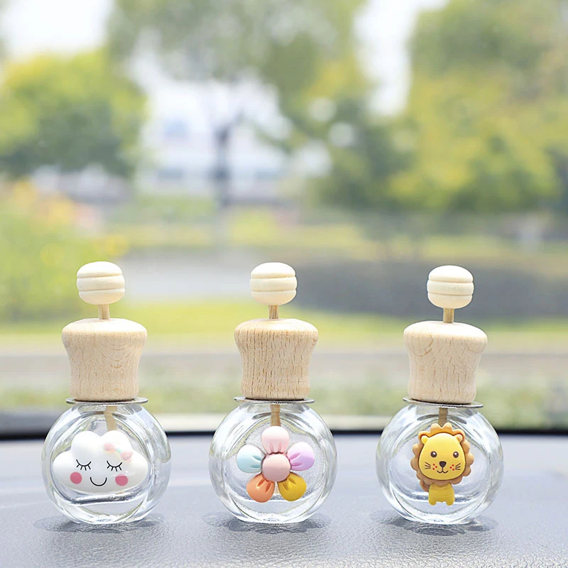 Car Fragrance Empty Glass Bottle Car Air Freshener Perfume Bottle Auto Air Vent Outlet Aromatherapy Essential Oils Diffuser