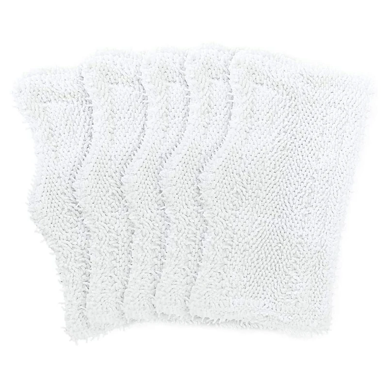 

5-Piece Steam Mop Pad, Washable Microfiber Cleaning Steamer Replacement Pad For S3101 S3251 SK460 SK141, White