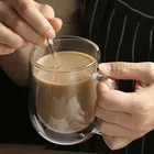 Стеклянная чашка с двойными стенками, Термостойкие чашки для пива, кофе, сердца, Кружка для здоровых напитков, чайные и винные кружки, прозрачная посуда для напитков, кофейная кружка