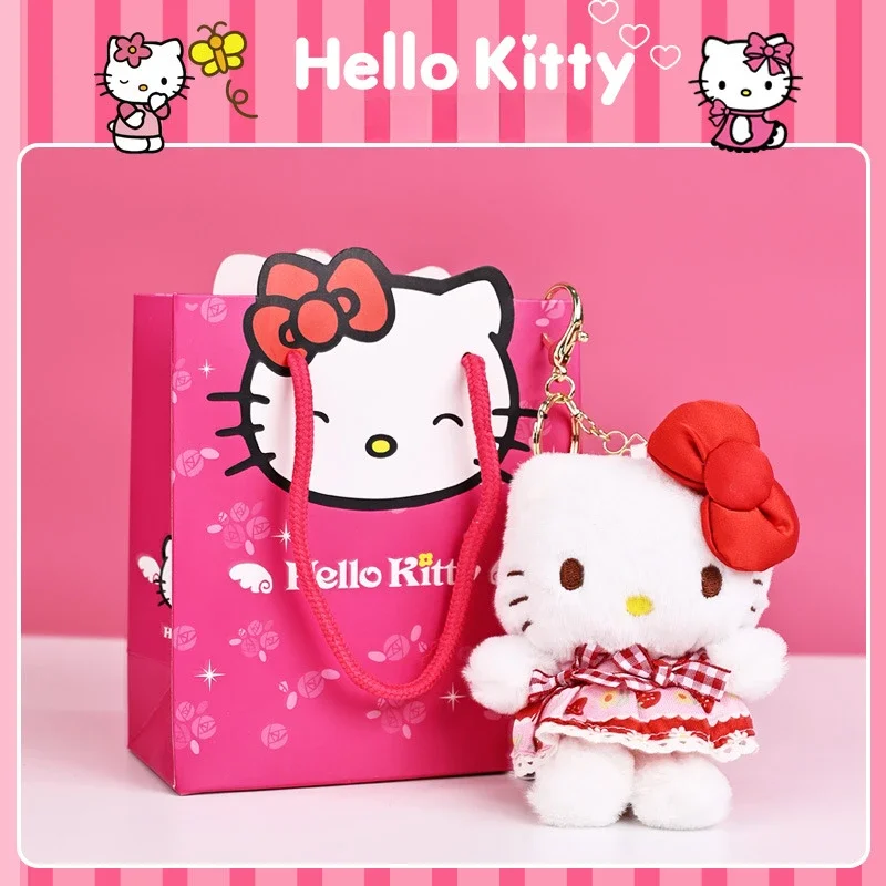 

Anime Sanrio Kawaii HelloKitty Key Chain Plush Bag Pendant Cartoon Cute Student Christmas Present Boys and Girls Birthday Gift