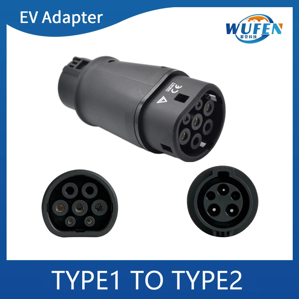 

WUFEN EV Type2 To Type1 Charging Adapter EV J1772 To IEC 62196 Charger Converter 32A For Type 2 GBT Electric Car