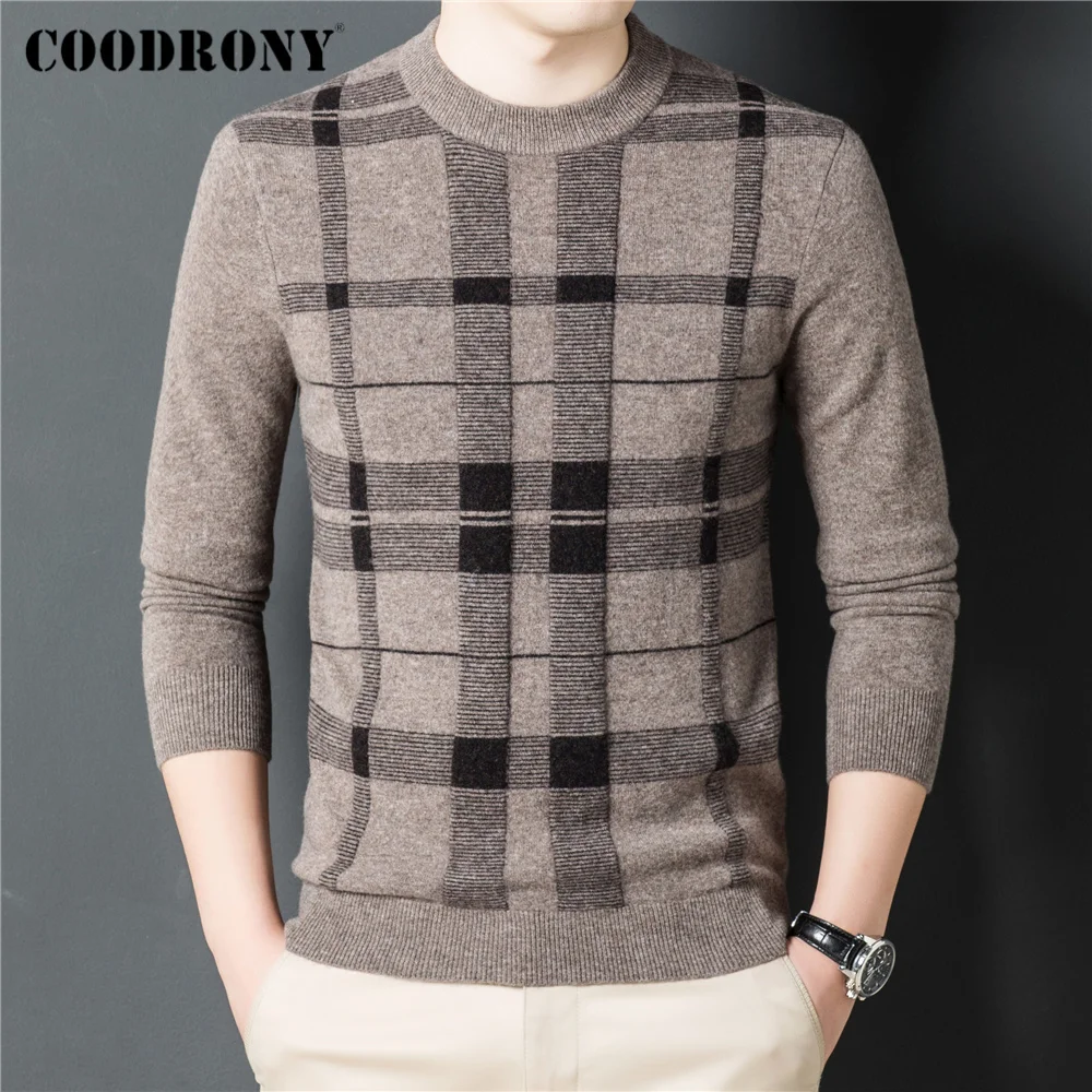 100% Brand Merino Wool O-Neck Knitted Sweater Men Clothing Autumn Winer New Arrival Classic Casual Pullover Homme Z3040