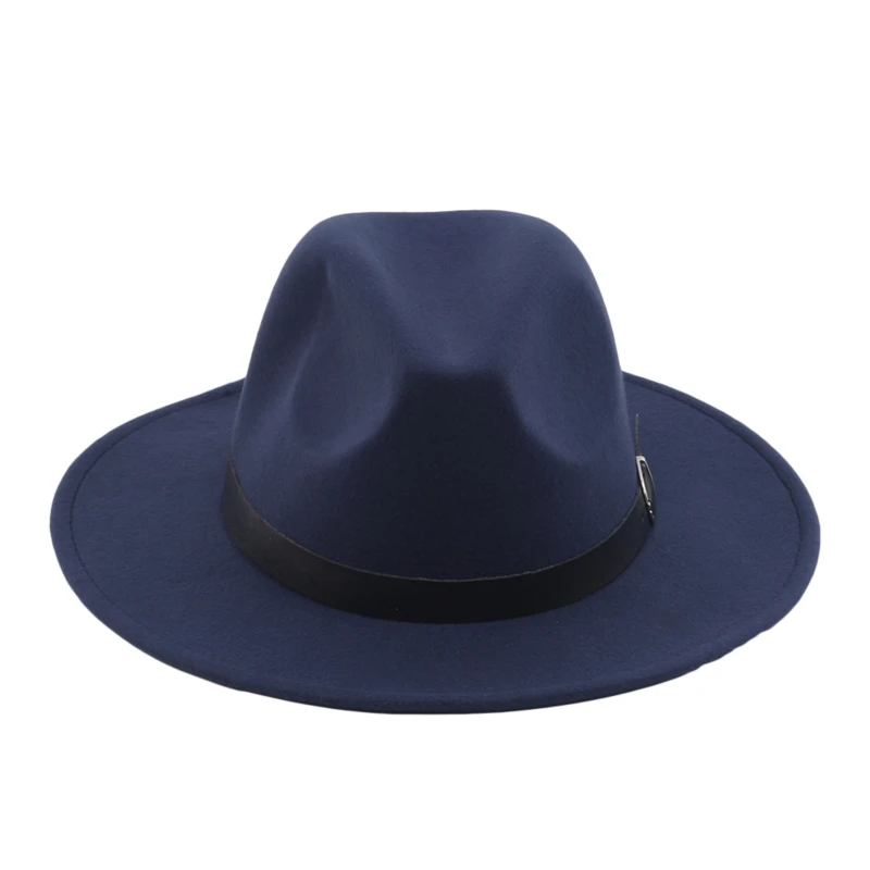 Шляпа фетровая для мужчин и женщин модная шапка джаз черная из смесовой шерсти