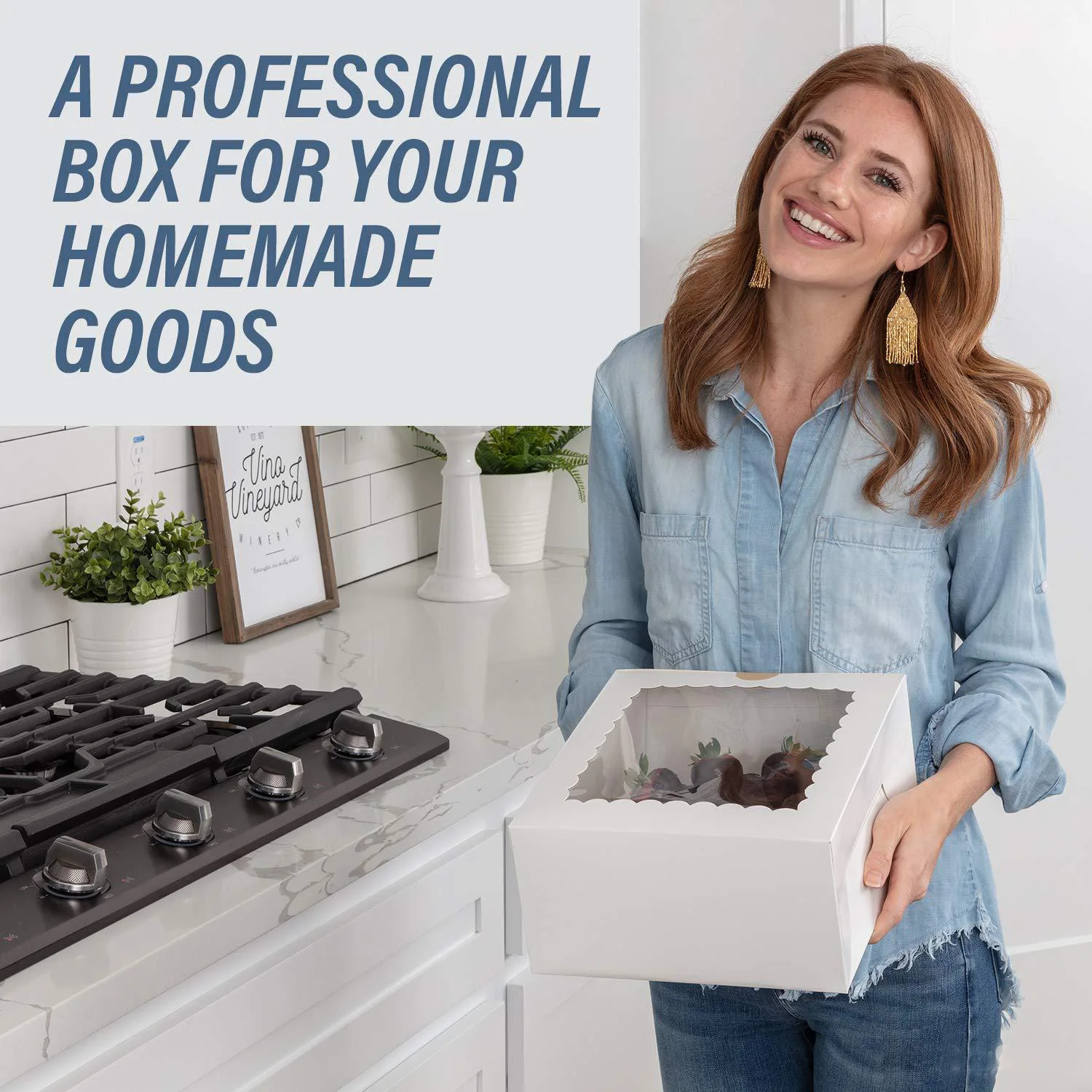 

12-piece set of 8-inch 6-inch white cardboard box, kraft paper, Western style pastry box, snowflake pastry, small wave packaging