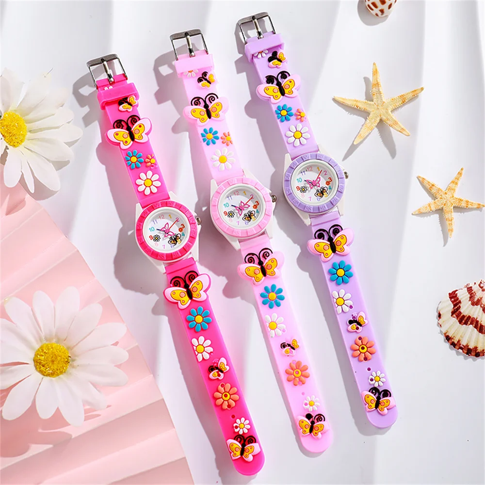 Фото Модные 2024 дети с рисунками, животные, марионы, дизайн, Reloj с кварцем, повседневные силиконовые пурпурные дети, девушки, Reloj de pulser №2