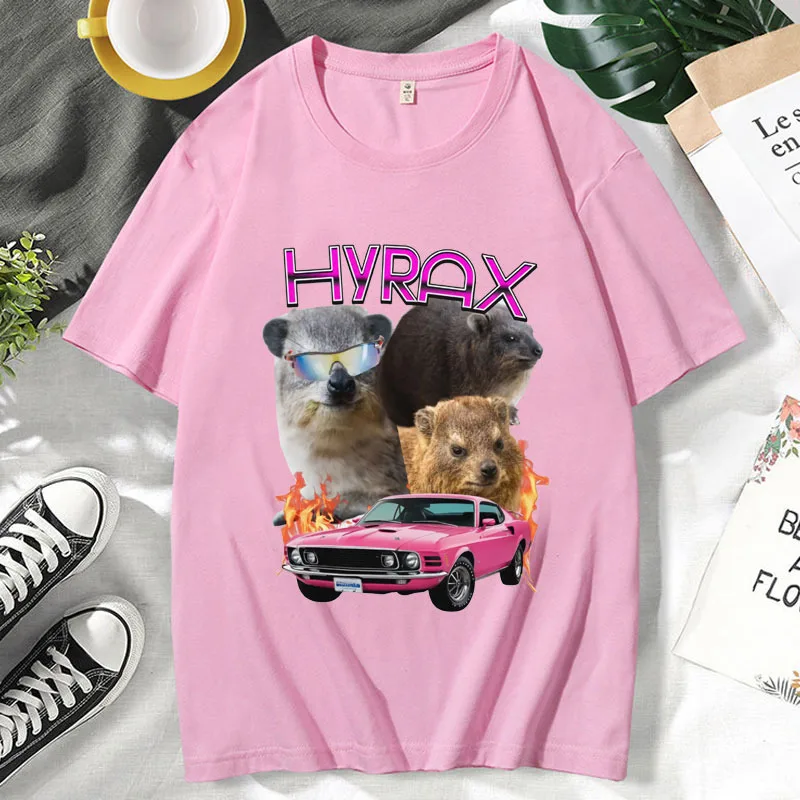 Stylish Hyrax T Shirt Men's Women's Hip Hop Funny Meme Mom Dad Vintage T-shirt Fashion Casual Tee Shirts Short Sleeve Streetwear