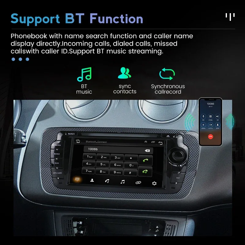 Автомагнитола на Android 13 для Seat Ibiza 6j 2009 2010 2011 2012 2013, мультимедийный видеоплеер, встроенный Carplay Auto BT WIFI, головное устройство  мультимедийный плеер, 2din, головное устройство, GPS-навигация